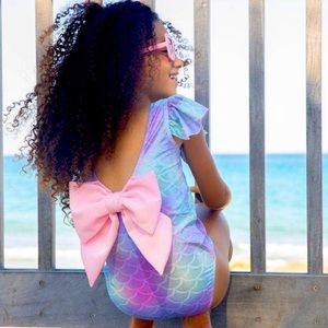 Lola + the Boys Mermaid One Piece with Large Bow